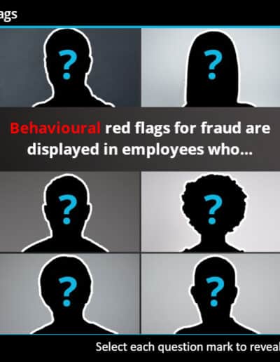 Behavioural red flags in fraud displayed in employees